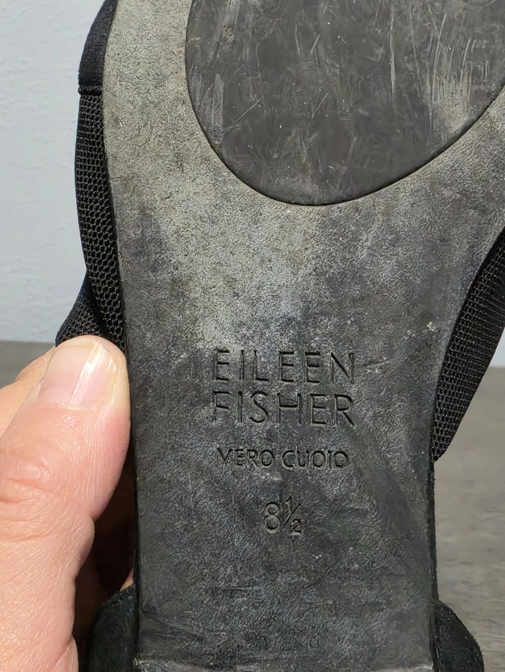 EILEEN FISHER Ida Dorsay Flats Womens Size 8.5 Black Suede Leather Minimalist